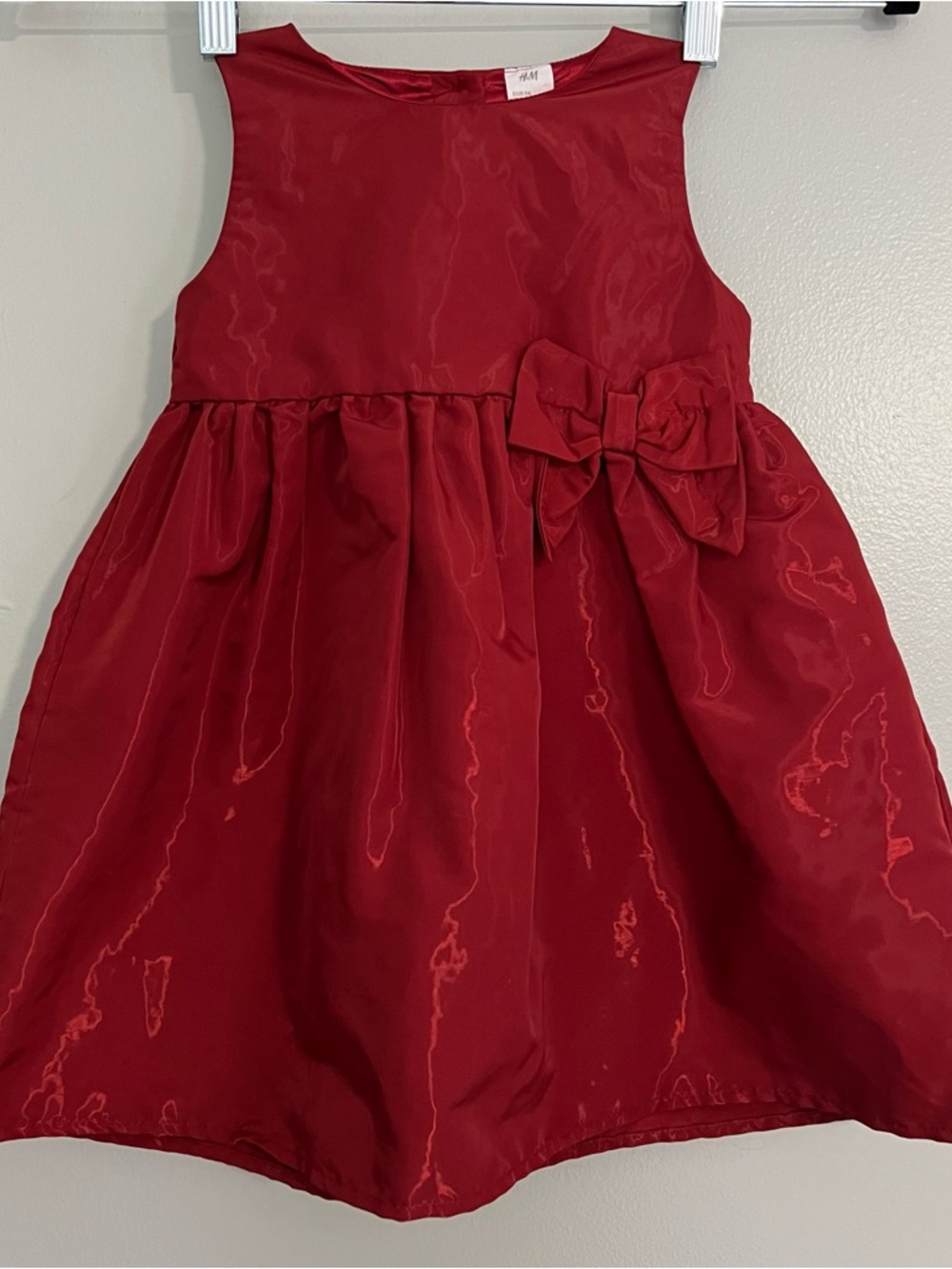 H&M Red Sleeveless Bow-Accent Formal Dress for‎ Girls 3T holiday Christmas
